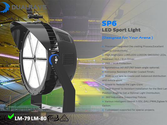 स्टेडियम IK08 PWM 150LPW SMD5050 एलईडी स्पोर्ट्स फ्लडलाइट्स