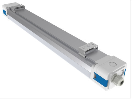 1200mm LED ट्राई प्रूफ लाइट 120LPW 160LPW 40W 4 फीट एंटी करप्शन वेयरहाउस बस ट्रेन स्टेशन
