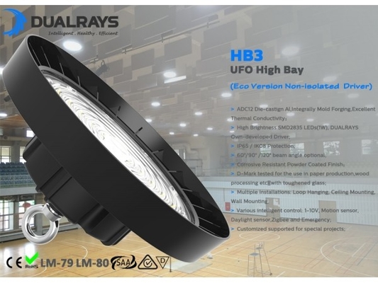 DUALRAYS बिल्ट-इन ड्राइवर स्लिम डिज़ाइन UFO LED हाई बे लाइट इकोनॉमिक फॉर डिस्ट्रीब्यूटर होलसेलर और ऑनलाइन शॉप्स