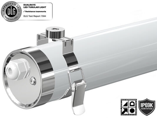 DUALRAYS 600mm 20 वाट IP65 एलईडी ट्राइप्रूफ लाइट सस्पेंडेड सरफेस माउंटेड के साथ;