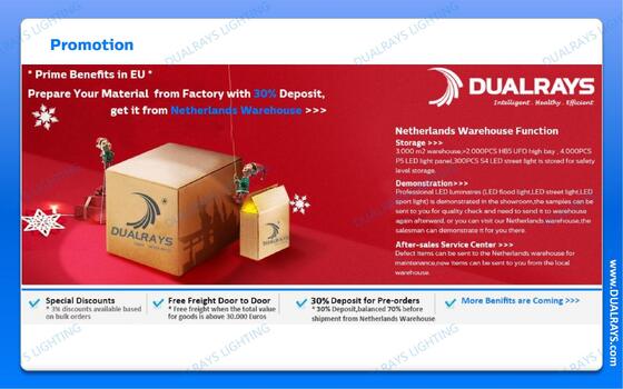 DUALRAYS यूरोप स्टॉकिंग एलईडी ट्रिप्रूफ लाइट सीधे नीदरलैंड से 3 कार्य दिवसों के भीतर शिपमेंट और स्थानीय बिक्री के बाद सेवा रखरखाव और मरम्मत का आनंद लें