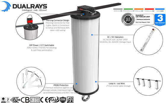 Dualrays D2 Series 50W आउटडोर और इंडोर LED ट्राई प्रूफ LED बैटन लाइट 160LMW 5ft लॉन्ग