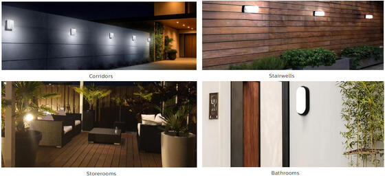 आपातकालीन कार्य और गति सेंसर IP65 के साथ 8W बल्क हेड एलईडी पोर्च लाइट