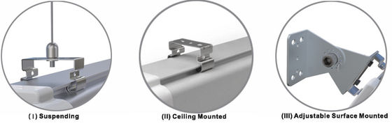 डीआईपी स्विचेबल डी 5 एलईडी ट्राई प्रूफ लाइट 40W ट्राई कलर 5 फीट व्हाइट पीसी कवर