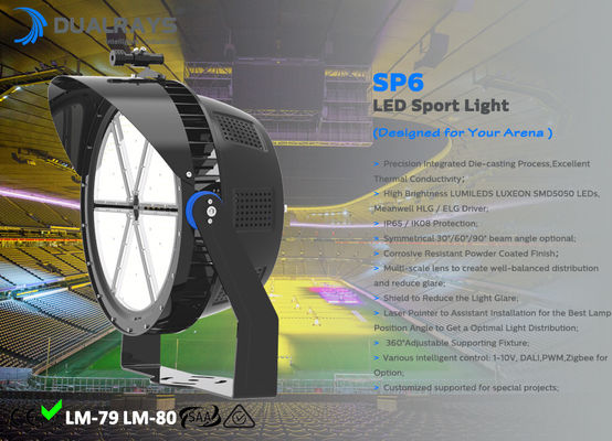 टेनिस कोर्ट लाइट्स के लिए स्टेडियम एलईडी स्पोर्ट्स लाइट SMD5050 800W SAA 150lm / W