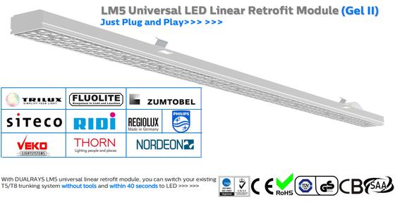 यूनिवर्सल लीनियर रेट्रोफिट LM5 लाइन वर्जन IP65 5ft एलईडी ट्यूब लाइट 55W पीसी कवर नं UV IR मर्करी फ्री