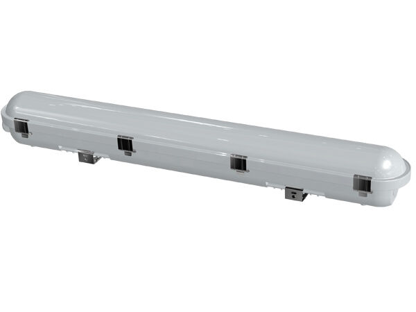 2ft/20W 160LPW D1H IP66/IK10 LED नमी रोधी लाइट फिक्सचर 0-10V DALI इमरजेंसी माइक्रोवेव सेंसर के साथ वैकल्पिक