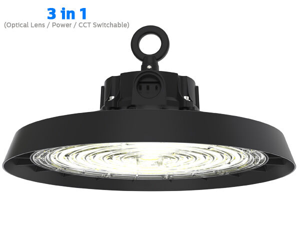7 साल की वारंटी 200lm/W DUALRAYS लाइटिंग HB5 UFO LED हाई बे लाइट IP65 IK08 औद्योगिक वेयरहाउस लाइटिंग 100W 120W 150W लाइटॉन 5050 LED पीसी लेंस